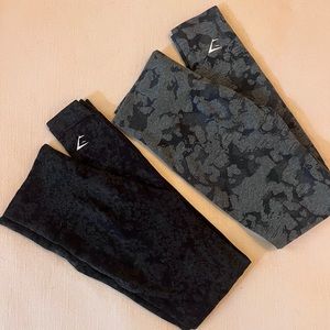 TWO Gymshark Adapt Animal/Camo Leggings (size xs)